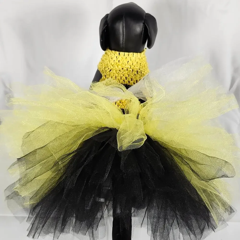 Handmade Bumblebee Pet Tutu Dress – Small Dog Costume NWT Yellow/Black